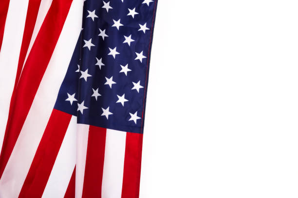 istock american flag isolated on white background - Image 1137272920