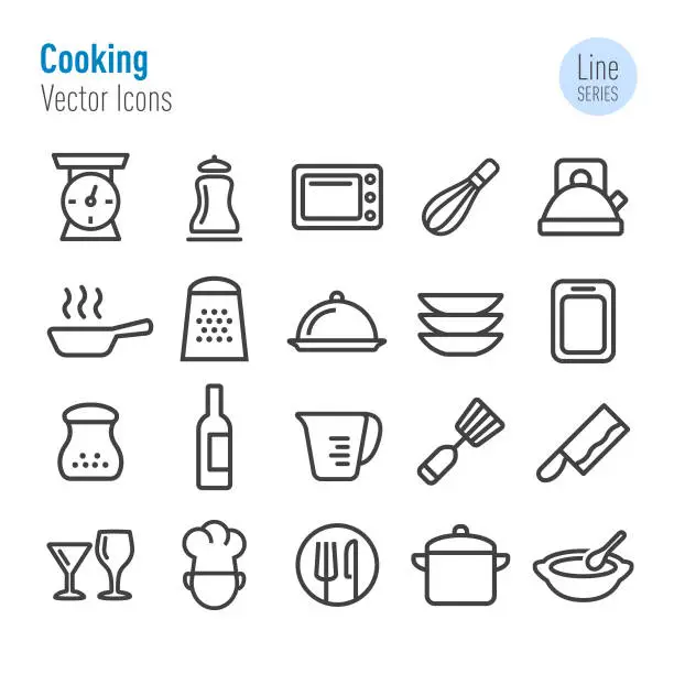 Vector illustration of Cooking Icons - Vector Line Series