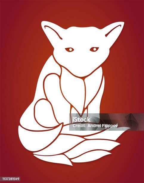 White Cartoon Beasts Silhouette On Red Background Stock Illustration - Download Image Now - Animal, Animal Wildlife, Art