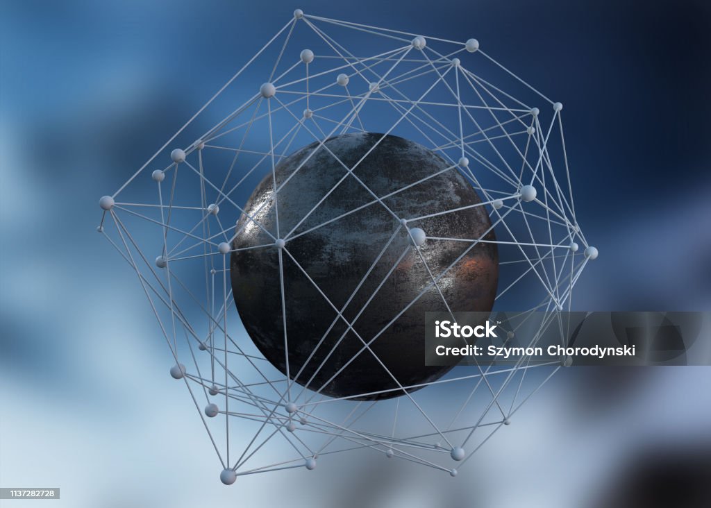 Sphere Node Graph 3d Render Abstract Sphere And Nodes 2 Stock Photo - Download Image Now ...