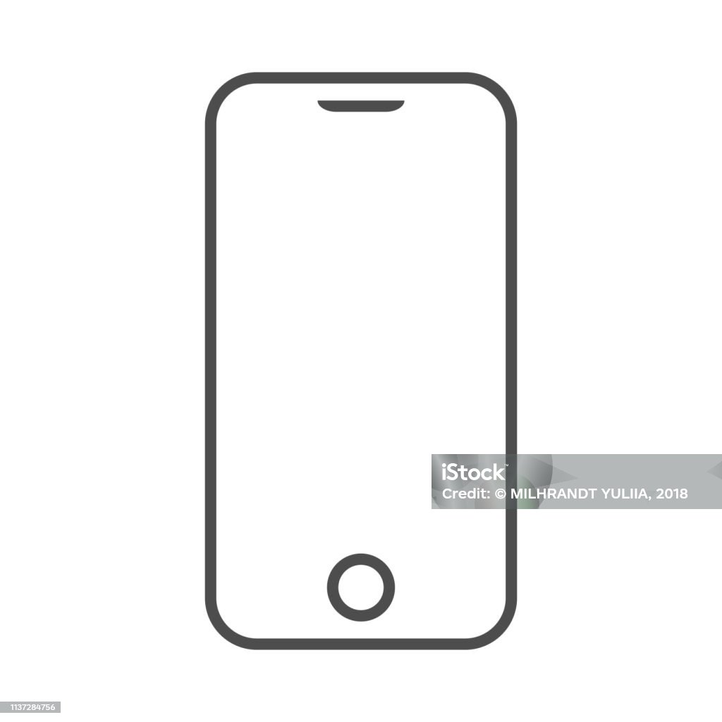 Smartphone icon. Smartphone icon. vector outline illustration on white background. Telephone Line stock vector