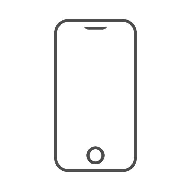 Smartphone icon. Smartphone icon. vector outline illustration on white background. telephone line stock illustrations