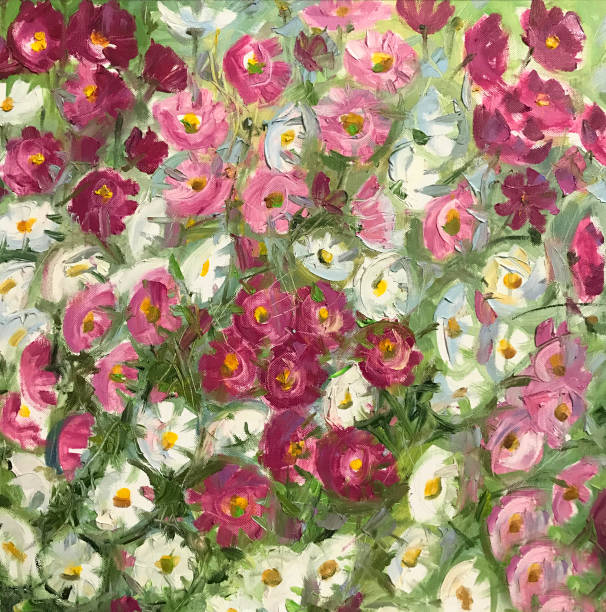 istock Drawing of bright pink flowers 1137287858