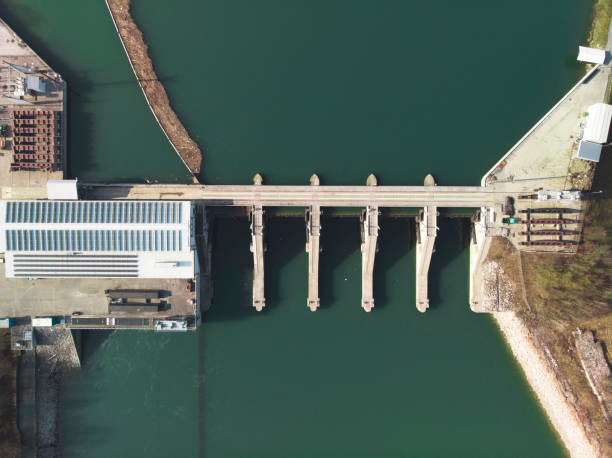 istock Hydroelectric power station - view from the air 1137288739
