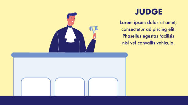 szablon baneru vector web z przestrzenią tekstową - judge gavel law justice stock illustrations