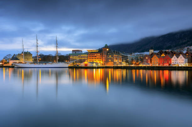 istock colored houses in Bergen 1137289784