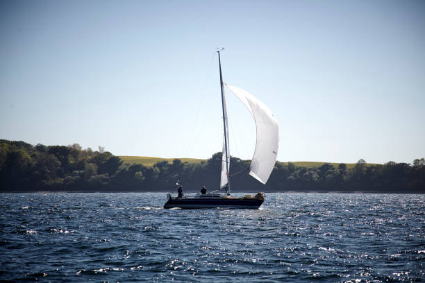 istock Sailboat on dead calm sea 1137297284