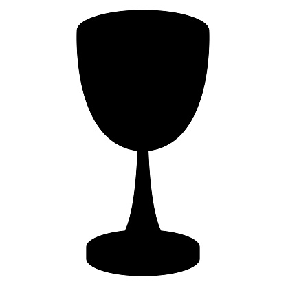 Glass icon. Alcohol label on white Background. Black and Simple style. Vector Illustration.