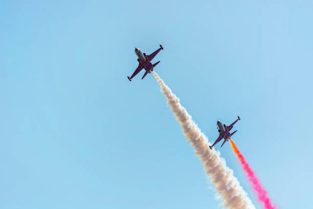 istock Aerobatic team at airshow. Aerobatic team performs flight at air show 1137301092