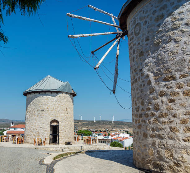 istock Turkey Cesme Alacati historic Windmill 1137301101