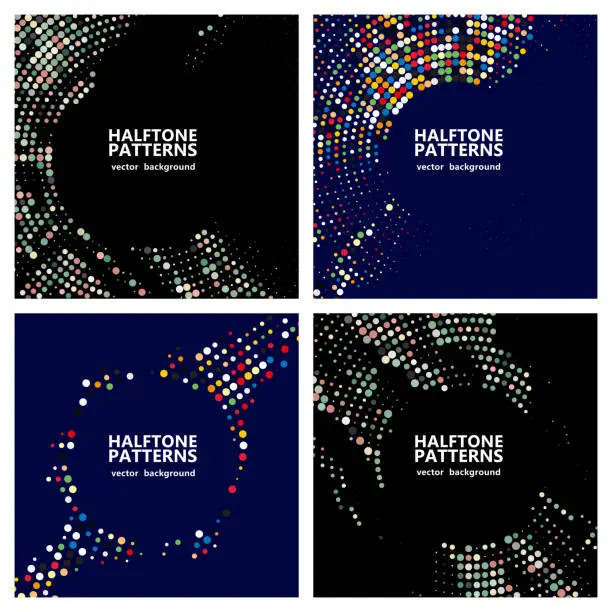 Vector illustration of Vector Half Tone Polka Dots Pattern For Design