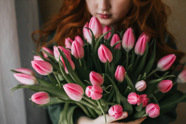 istock Bouquet of pink tulips 1137304204