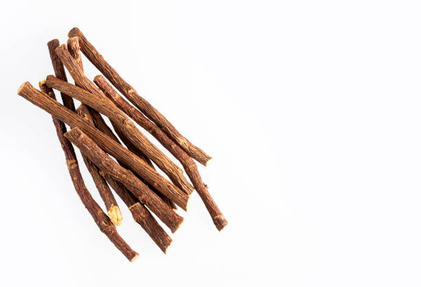 istock Licorice roots - Glycyrrhiza glabra - White background 1137307074