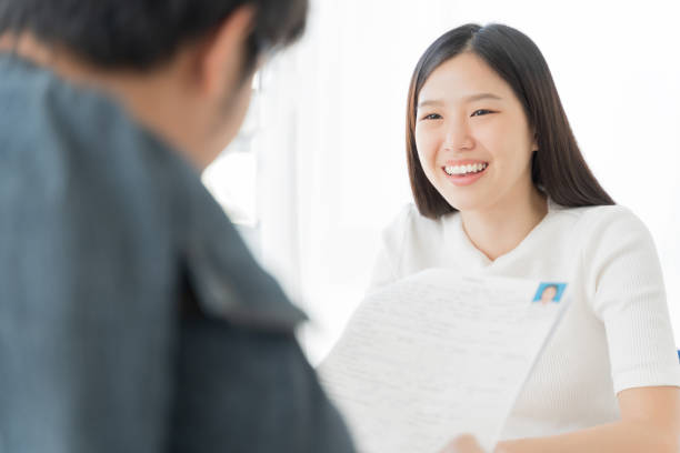 istock young asian woman interview. Hiring employee concept. 1137312247