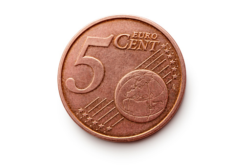 Chocolate coin. Backgrounds of chocolate Euro coin money on brown background. Euro coins stacked on each other in different positions. Group of coins. Mock up.