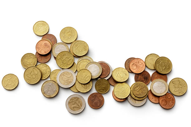 Money: Euro Coins Isolated on White Background