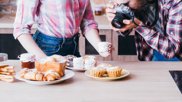 food photographer man assistant cakes pastries