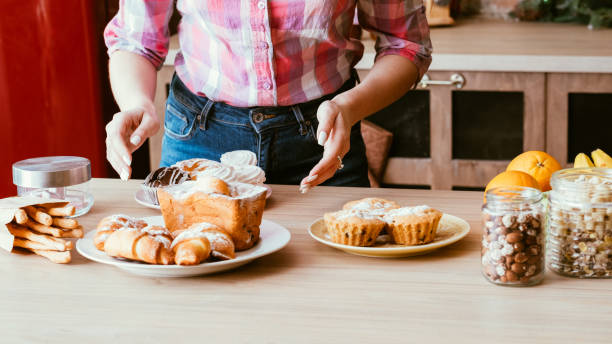 homemade sweet bakery female fresh pastries nuts