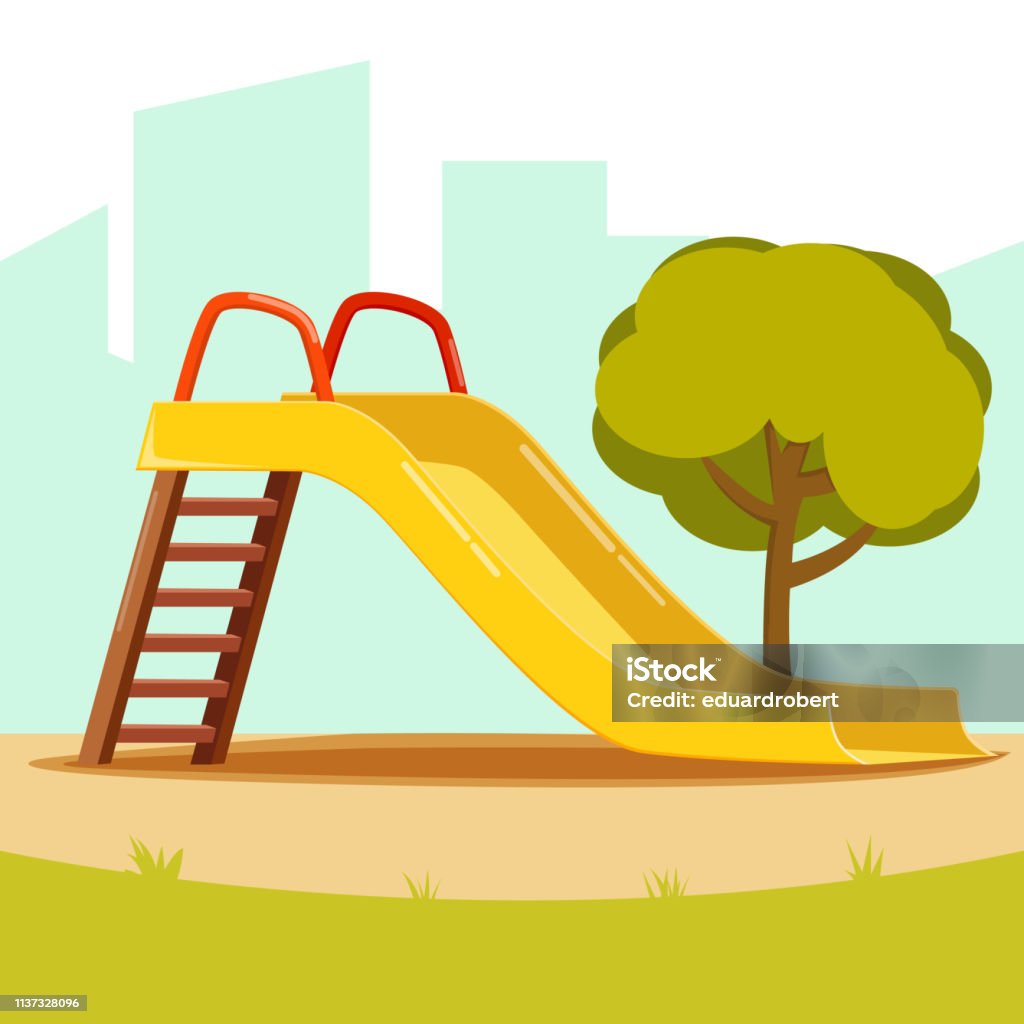 Kids Slide Cartoon Stock Illustration - Download Image Now - Activity,  Cartoon, Design - iStock
