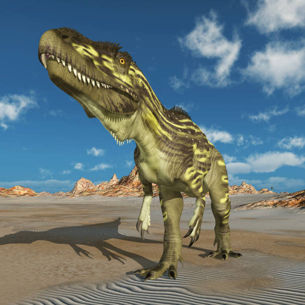 istock Dinosaur Torvosaurus in a landscape 1137330263