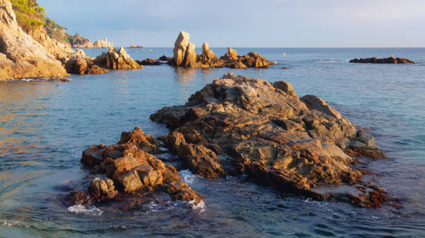 istock Scenery view on rocks and cliffs in sea on mediterranean coast in Spain 1137332099