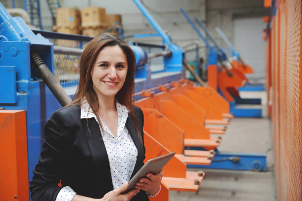 istock Female manager working in factory 1137333133