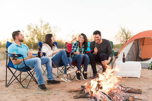 istock Laughing On A Joke At Campsite 1137334460