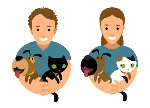 Vector illustration of Pet lovers