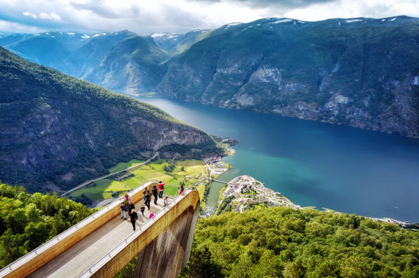 ステーガスタインノルウェー - aurlandfjord ストックフォトと画像