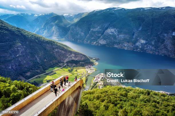 Stegastein Norway Stock Photo - Download Image Now - Sognefjord, Norway, Viewpoint