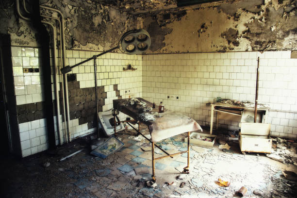 Chernobyl Pripyat Hospital Chernobyl Pripyat Hospital taken in 2015 pripyat city photos stock pictures, royalty-free photos & images