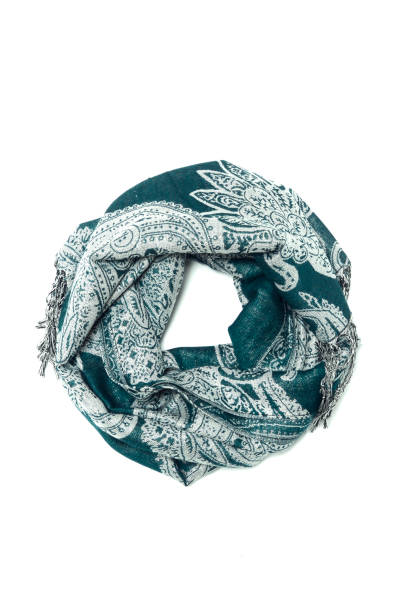 istock turquoise women's scarf with pattern isolated on white 1137339221