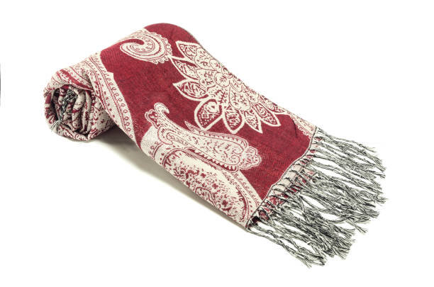 istock women's scarf with red pattern isolated on white 1137339240