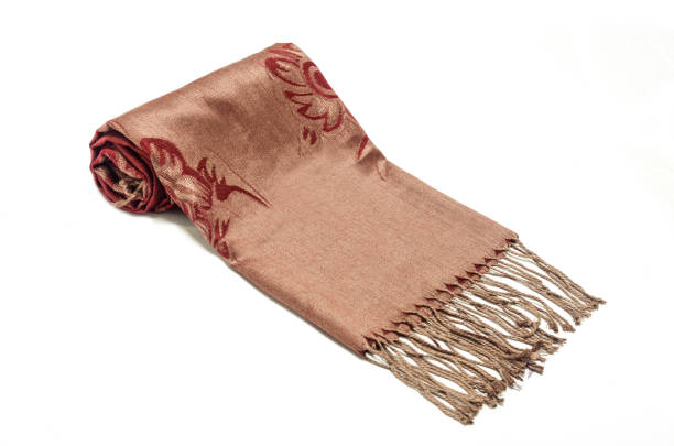 istock women's scarf with red pattern isolated on white 1137339251