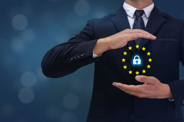 istock Privacy in electronic communications, business man try to protect ePrivacy regulation concept. 1137340107