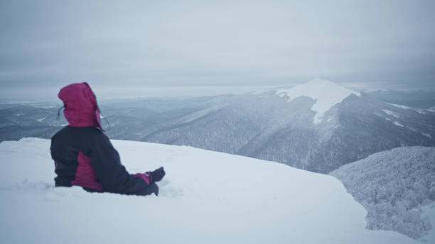 istock Alone in the mountains. Winter meditation 1137343609