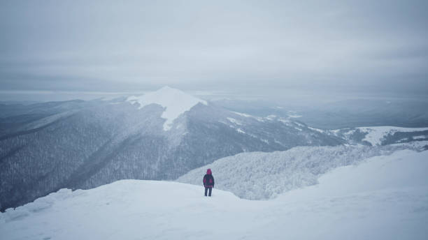 istock Alone in the mountains. Winter trip 1137343621