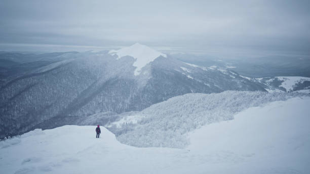 istock Alone in the mountains. Winter trip 1137343630