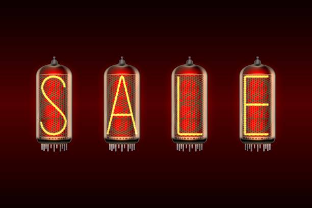 istock SALE word on retro-styled nixie tube indicator lamps 1137344985