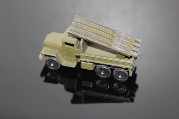 istock Soviet military equipment Katyusha. Old toy for children. 1137346032