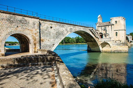 View of the Saint-Benezet bridge-Avignon-France