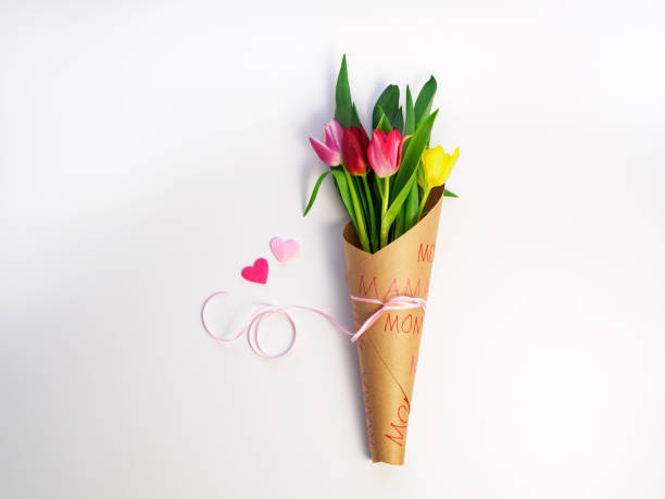 istock Fresh Tulips wrapped in Paper, Mother's Day 1137352967