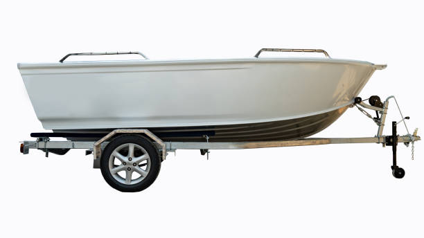 Aluminum boat head on white background
