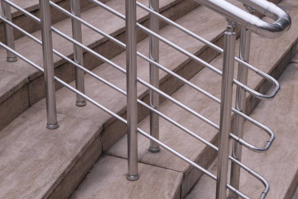 istock View of Aluminium Stair Railing and Joint Element 1137354199