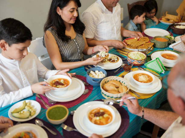 istock Colorful mexican table served with traditional food 1137356890