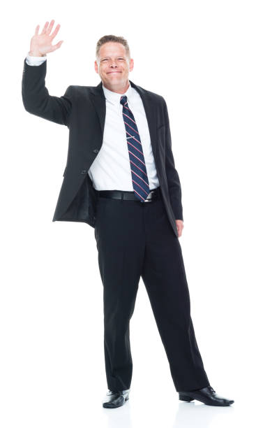 istock Businessman is waving 1137359159