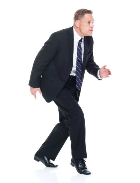 Businessman standing on white background