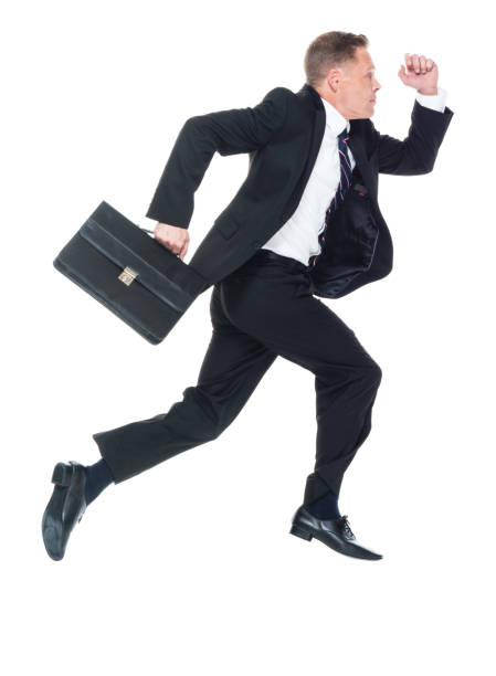 istock Businessman is running and jumping 1137359200