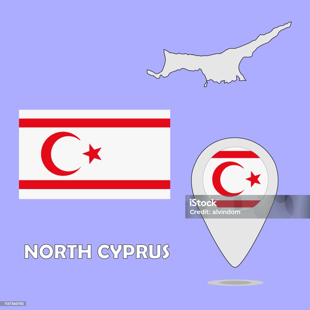 Flag Map And Pointer Of Northern Cyprus Stock Illustration Download flag-map-and-pointer-of-northern-cyprus-stock-illustration-download