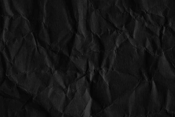 dark black blank paper backgrounds creased crumpled surface old torn ripped posters grunge textures placard - paper textured crumpled wrinkled imagens e fotografias de stock